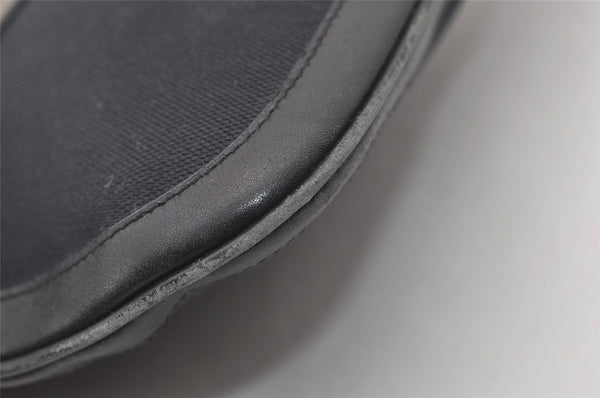 Authentic GUCCI Shoulder Bag Purse Canvas Leather 0014129 Black 3035J