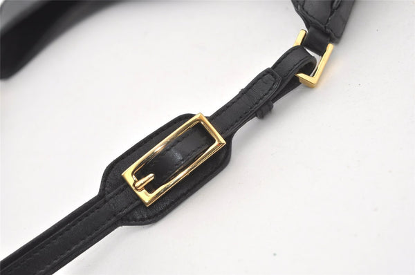 Authentic GUCCI Shoulder Bag Purse Canvas Leather 0014129 Black 3035J