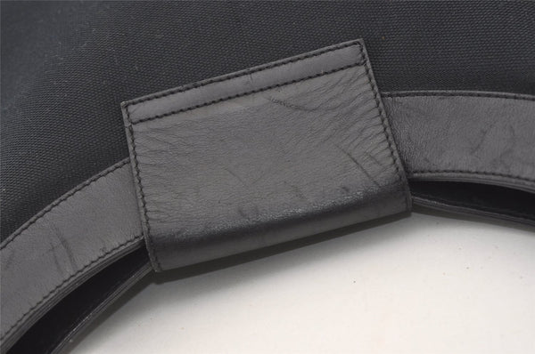 Authentic GUCCI Shoulder Bag Purse Canvas Leather 0014129 Black 3035J