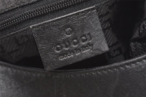 Authentic GUCCI Shoulder Bag Purse Canvas Leather 0014129 Black 3035J