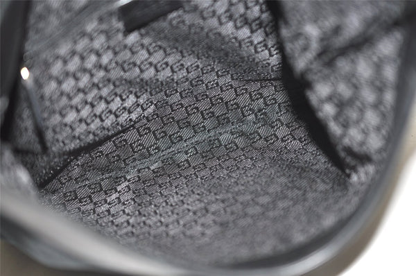 Authentic GUCCI Shoulder Bag Purse Canvas Leather 0014129 Black 3035J