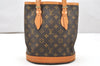 Authentic Louis Vuitton Monogram Bucket PM Shoulder Tote Bag M42238 Junk 3037K