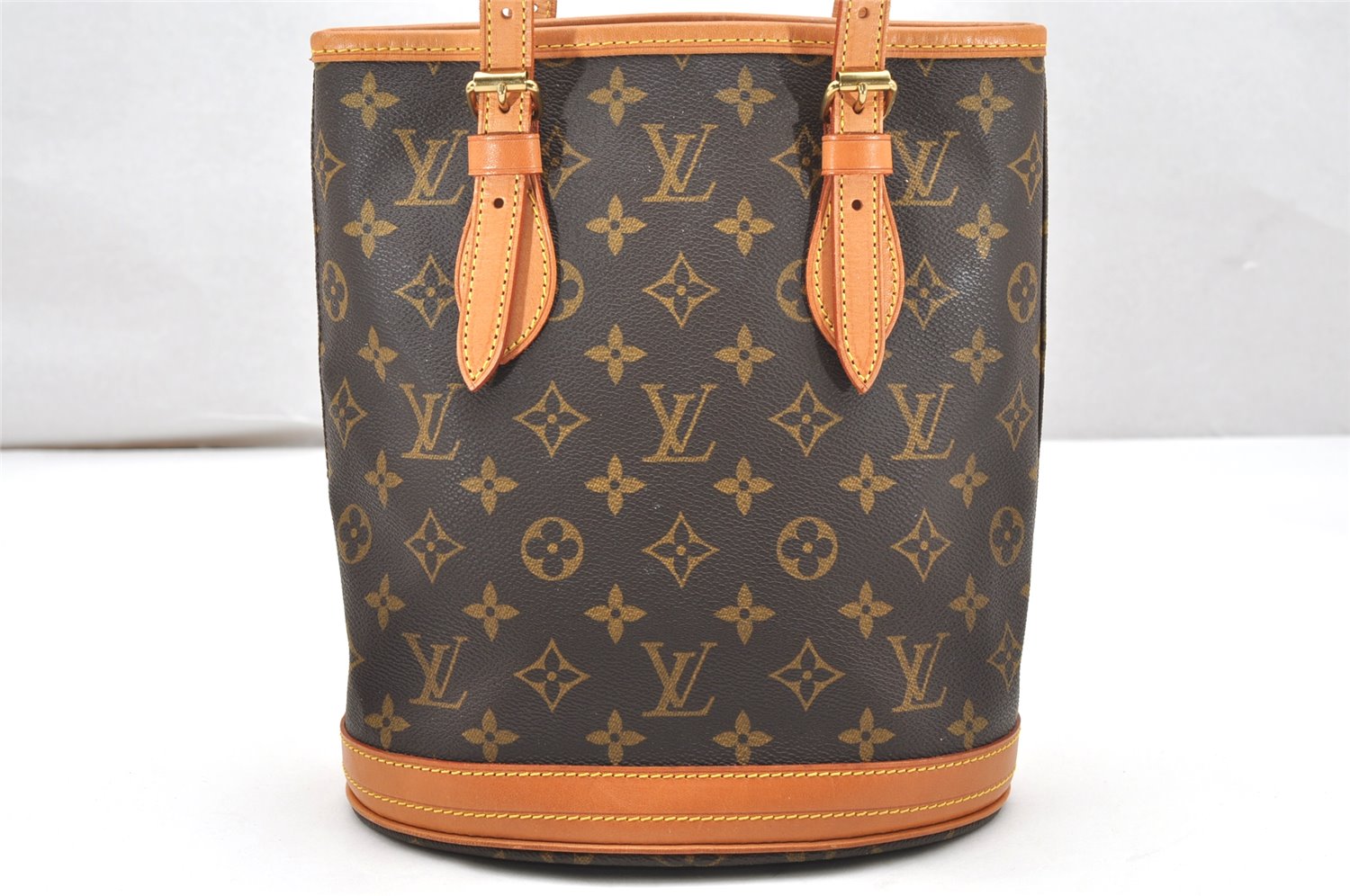 Authentic Louis Vuitton Monogram Bucket PM Shoulder Tote Bag M42238 Junk 3037K