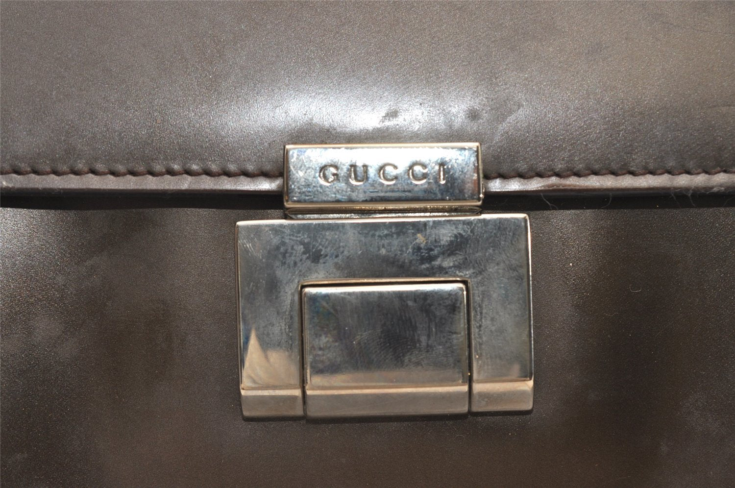 Authentic GUCCI Vintage 2Way Shoulder Hand Bag Purse Leather Brown Junk 3041J