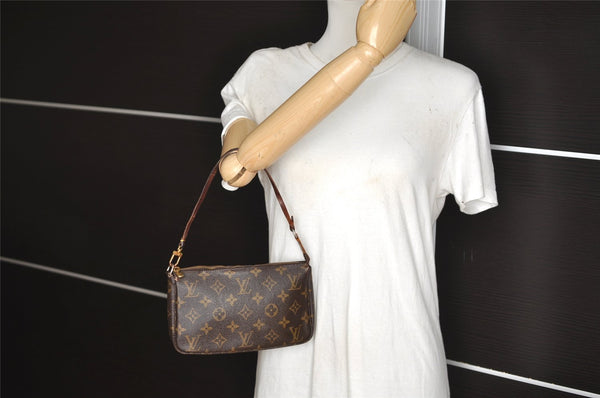 Authentic Louis Vuitton Monogram Pochette Accessoires Pouch M51980 LV 3042J