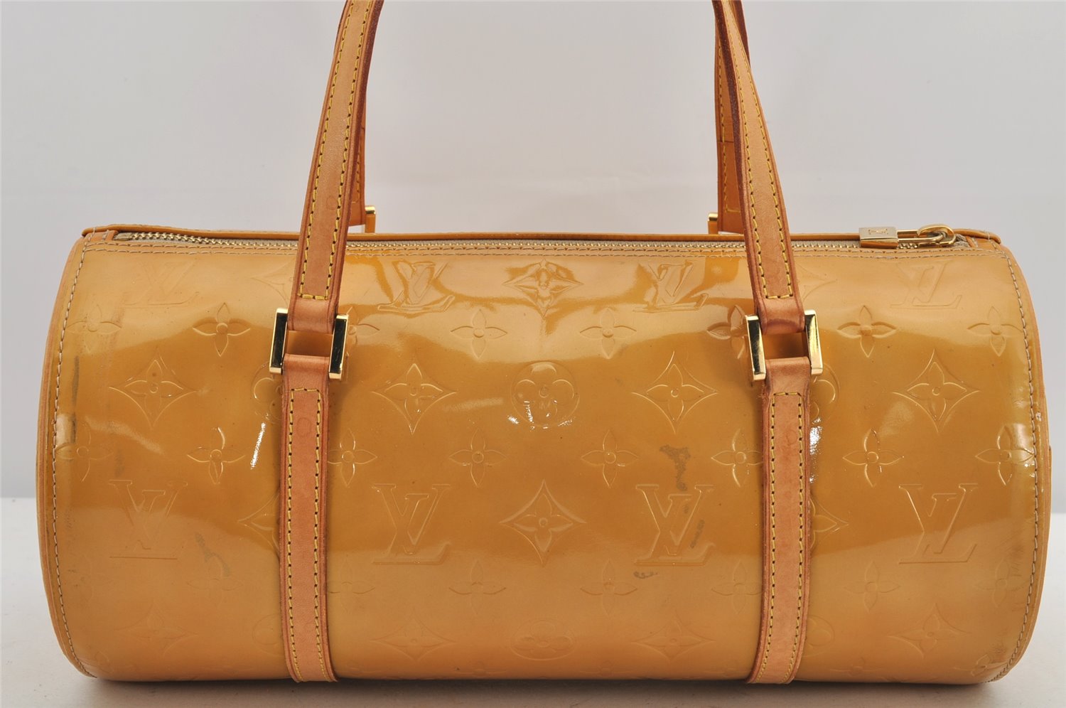 Authentic Louis Vuitton Vernis Bedford Hand Bag Yellow Beige M91006 LV 3042K