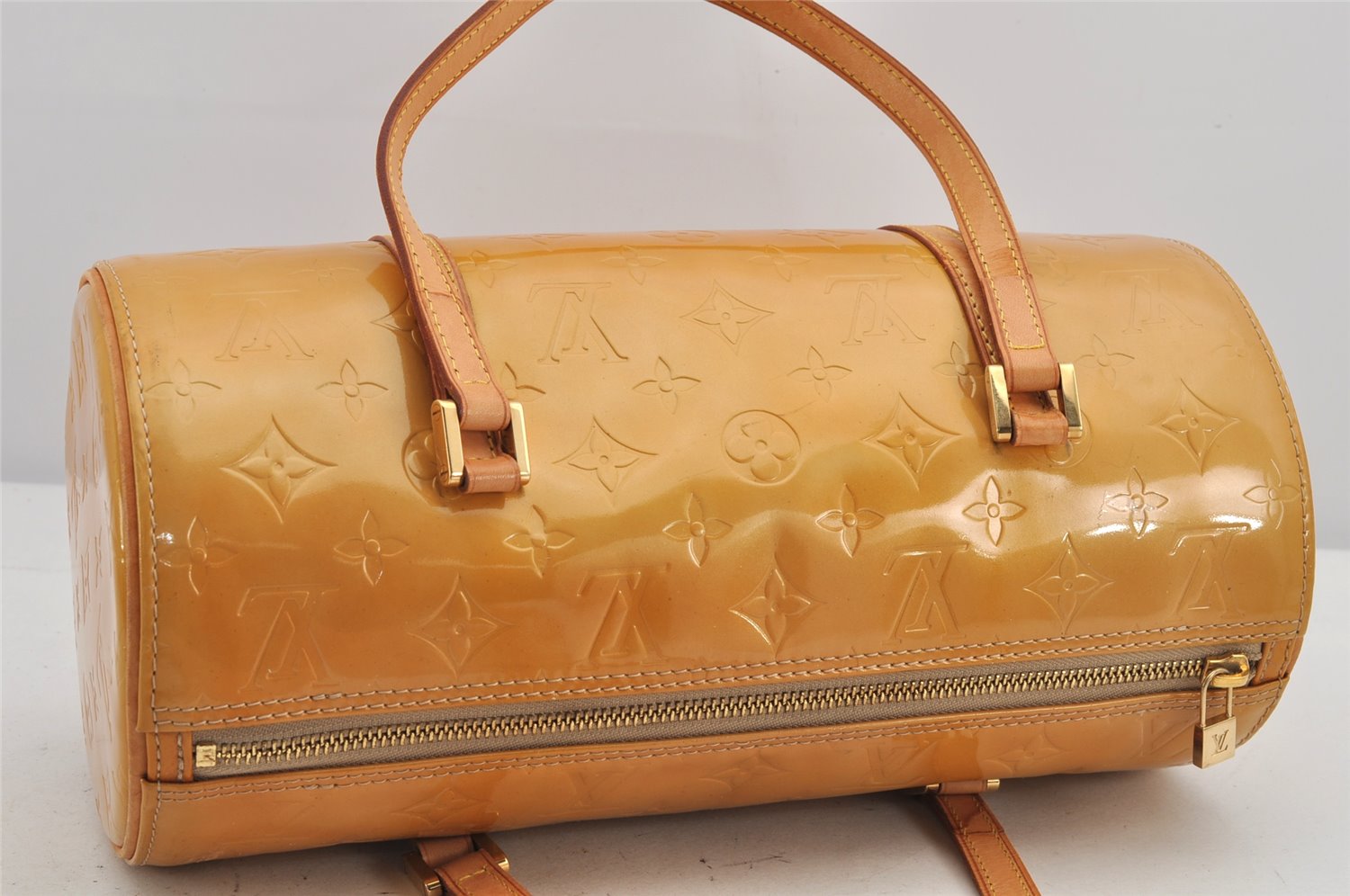 Authentic Louis Vuitton Vernis Bedford Hand Bag Yellow Beige M91006 LV 3042K