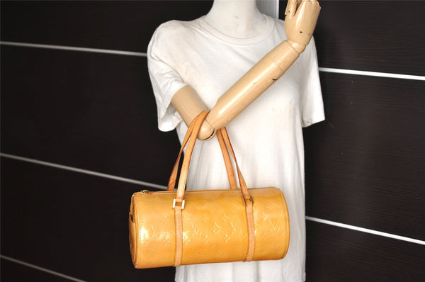 Authentic Louis Vuitton Vernis Bedford Hand Bag Yellow Beige M91006 LV 3042K