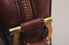 Authentic Cartier Must de Cartier Leather Shoulder Cross Bag Bordeaux Red 3044J