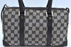 Authentic GUCCI Hand Boston Bag Purse GG Canvas Leather 0000851 Black 3046H