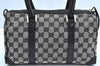 Authentic GUCCI Hand Boston Bag Purse GG Canvas Leather 0000851 Black 3046H