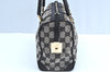 Authentic GUCCI Hand Boston Bag Purse GG Canvas Leather 0000851 Black 3046H