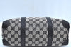 Authentic GUCCI Hand Boston Bag Purse GG Canvas Leather 0000851 Black 3046H