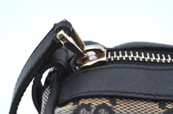 Authentic GUCCI Hand Boston Bag Purse GG Canvas Leather 0000851 Black 3046H