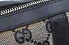 Authentic GUCCI Hand Boston Bag Purse GG Canvas Leather 0000851 Black 3046H