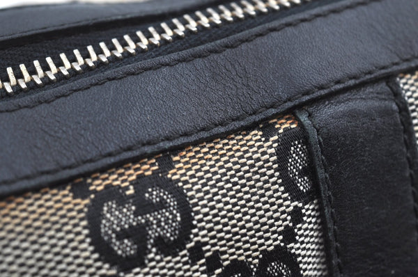 Authentic GUCCI Hand Boston Bag Purse GG Canvas Leather 0000851 Black 3046H
