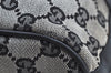 Authentic GUCCI Hand Boston Bag Purse GG Canvas Leather 0000851 Black 3046H