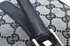 Authentic GUCCI Hand Boston Bag Purse GG Canvas Leather 0000851 Black 3046H