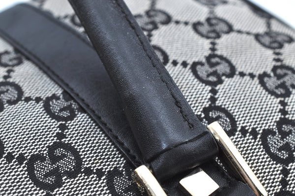 Authentic GUCCI Hand Boston Bag Purse GG Canvas Leather 0000851 Black 3046H