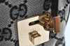 Authentic GUCCI Hand Boston Bag Purse GG Canvas Leather 0000851 Black 3046H