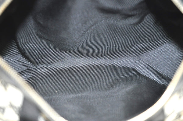 Authentic GUCCI Hand Boston Bag Purse GG Canvas Leather 0000851 Black 3046H