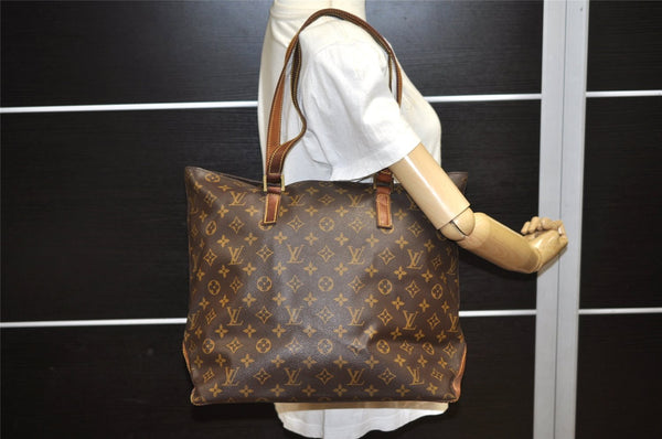 Authentic Louis Vuitton Monogram Cabas Mezzo Shoulder Tote Bag M51151 Junk 3046K