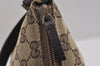Authentic GUCCI Web Sherry Line Hand Bag Pouch GG Canvas Leather Brown 3047J