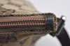 Authentic GUCCI Web Sherry Line Hand Bag Pouch GG Canvas Leather Brown 3047J