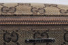 Authentic GUCCI Web Sherry Line Hand Bag Pouch GG Canvas Leather Brown 3047J