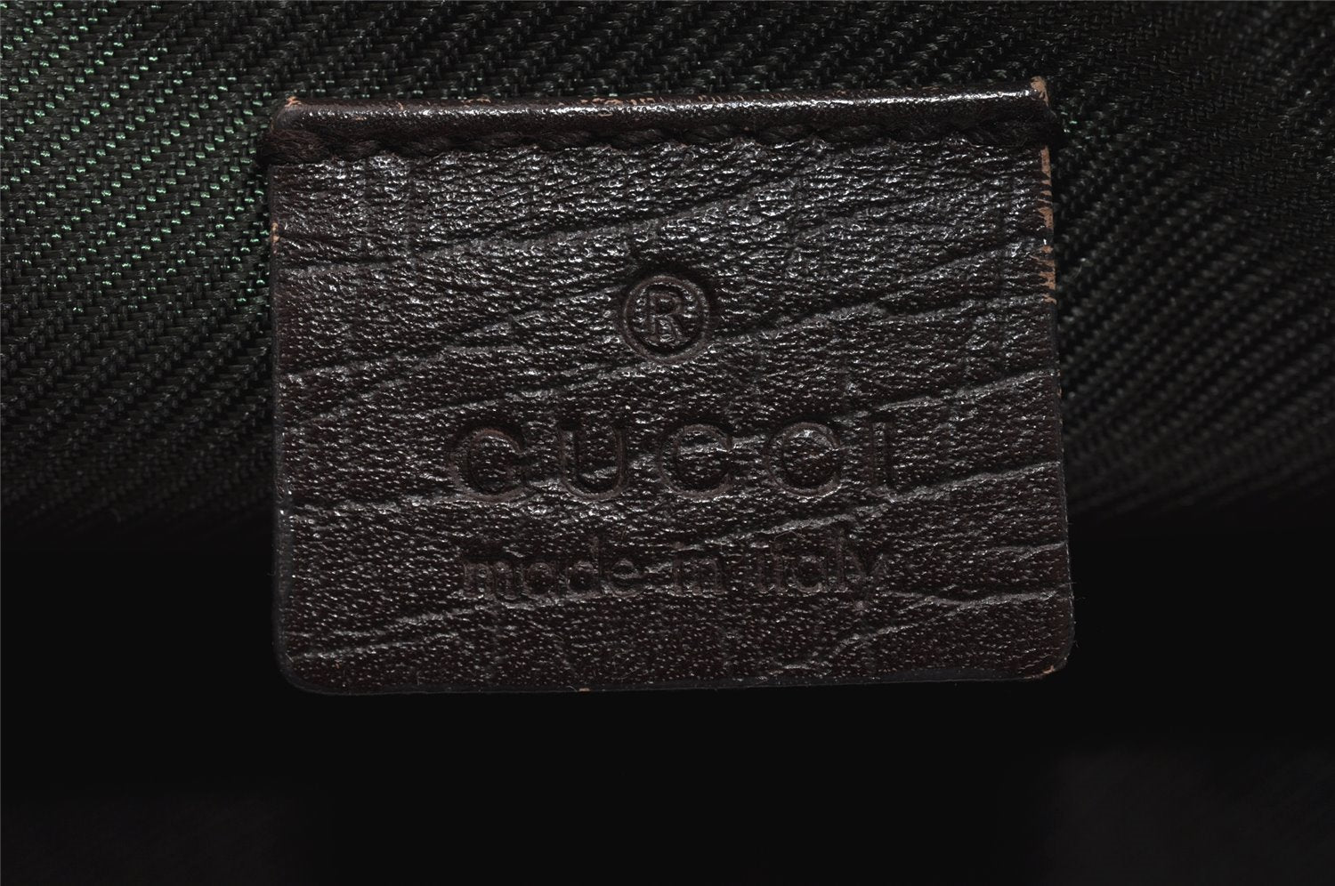 Authentic GUCCI Web Sherry Line Hand Bag Pouch GG Canvas Leather Brown 3047J