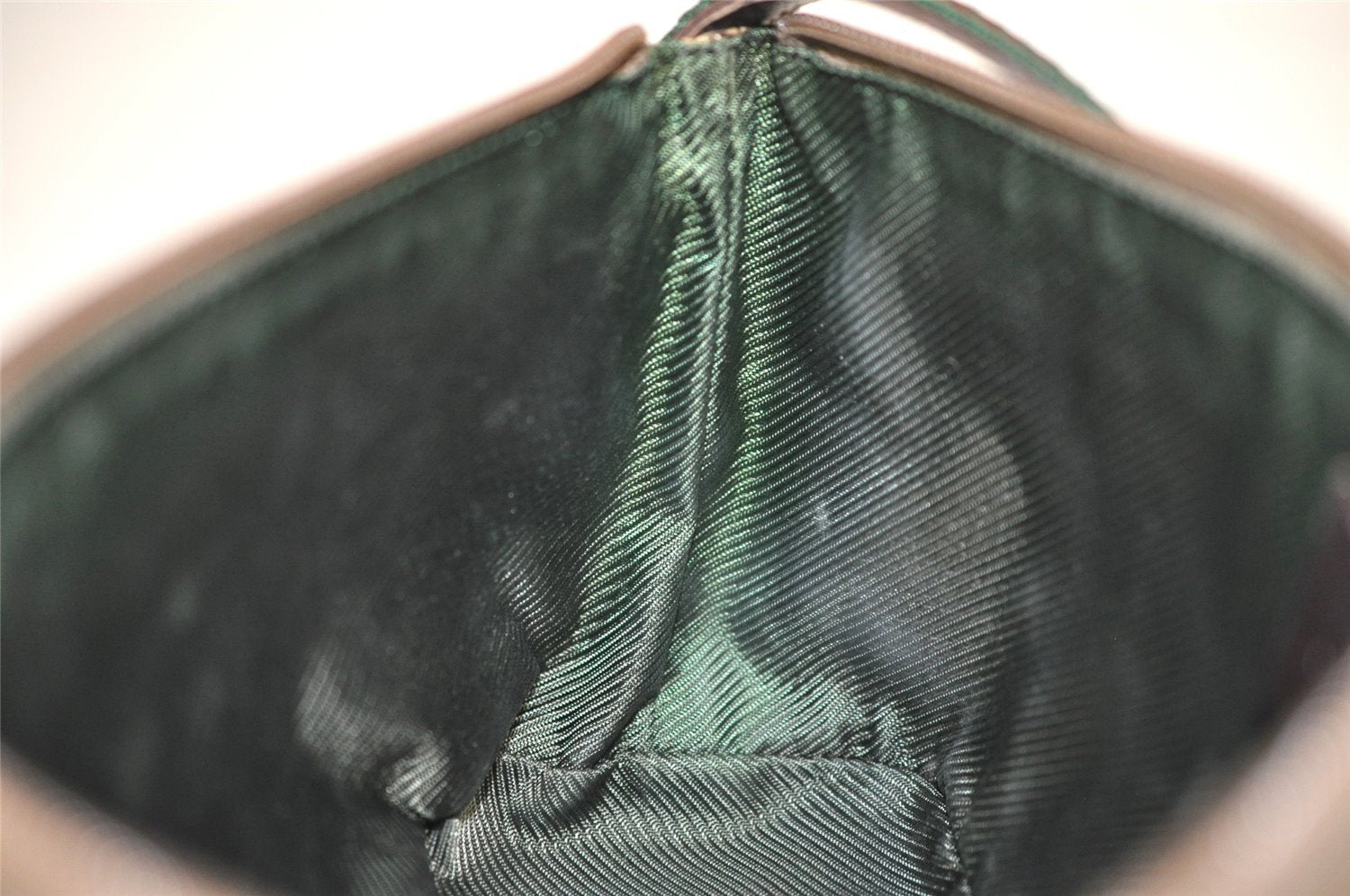 Authentic GUCCI Web Sherry Line Hand Bag Pouch GG Canvas Leather Brown 3047J