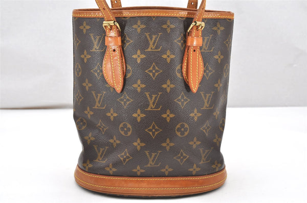 Authentic Louis Vuitton Monogram Bucket PM Shoulder Tote Bag M42238 Junk 3048K