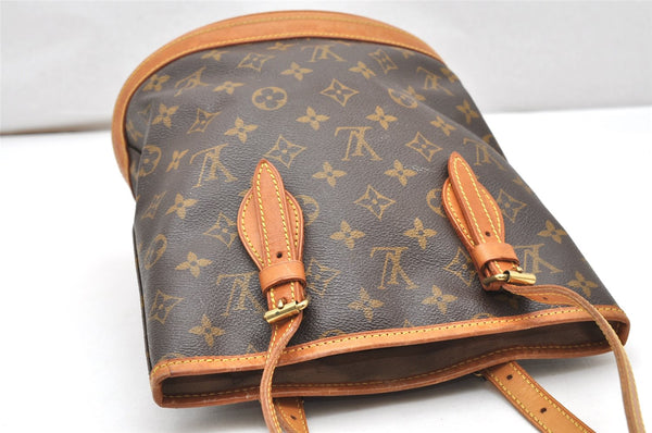 Authentic Louis Vuitton Monogram Bucket PM Shoulder Tote Bag M42238 Junk 3048K