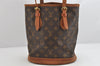 Authentic Louis Vuitton Monogram Bucket PM Shoulder Tote Bag M42238 Junk 3049K
