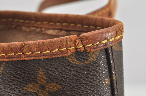 Authentic Louis Vuitton Monogram Bucket PM Shoulder Tote Bag M42238 Junk 3049K