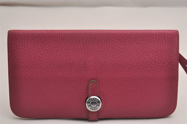 Authentic HERMES Dogon Long Vintage Wallet Purse Leather Pink 3053J