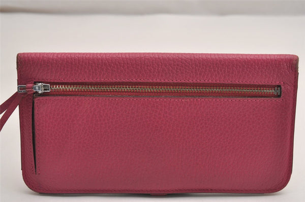 Authentic HERMES Dogon Long Vintage Wallet Purse Leather Pink 3053J