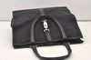 Authentic GUCCI Jackie Hand Tote Bag GG Canvas Leather 0021064 Black 3054J