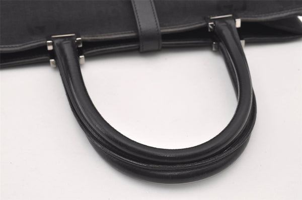Authentic GUCCI Jackie Hand Tote Bag GG Canvas Leather 0021064 Black 3054J