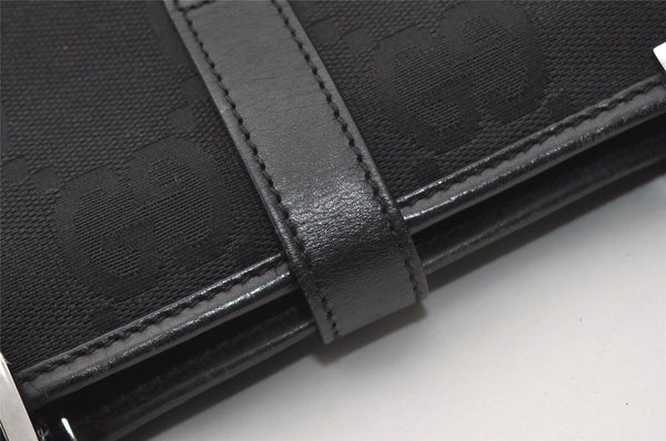 Authentic GUCCI Jackie Hand Tote Bag GG Canvas Leather 0021064 Black 3054J