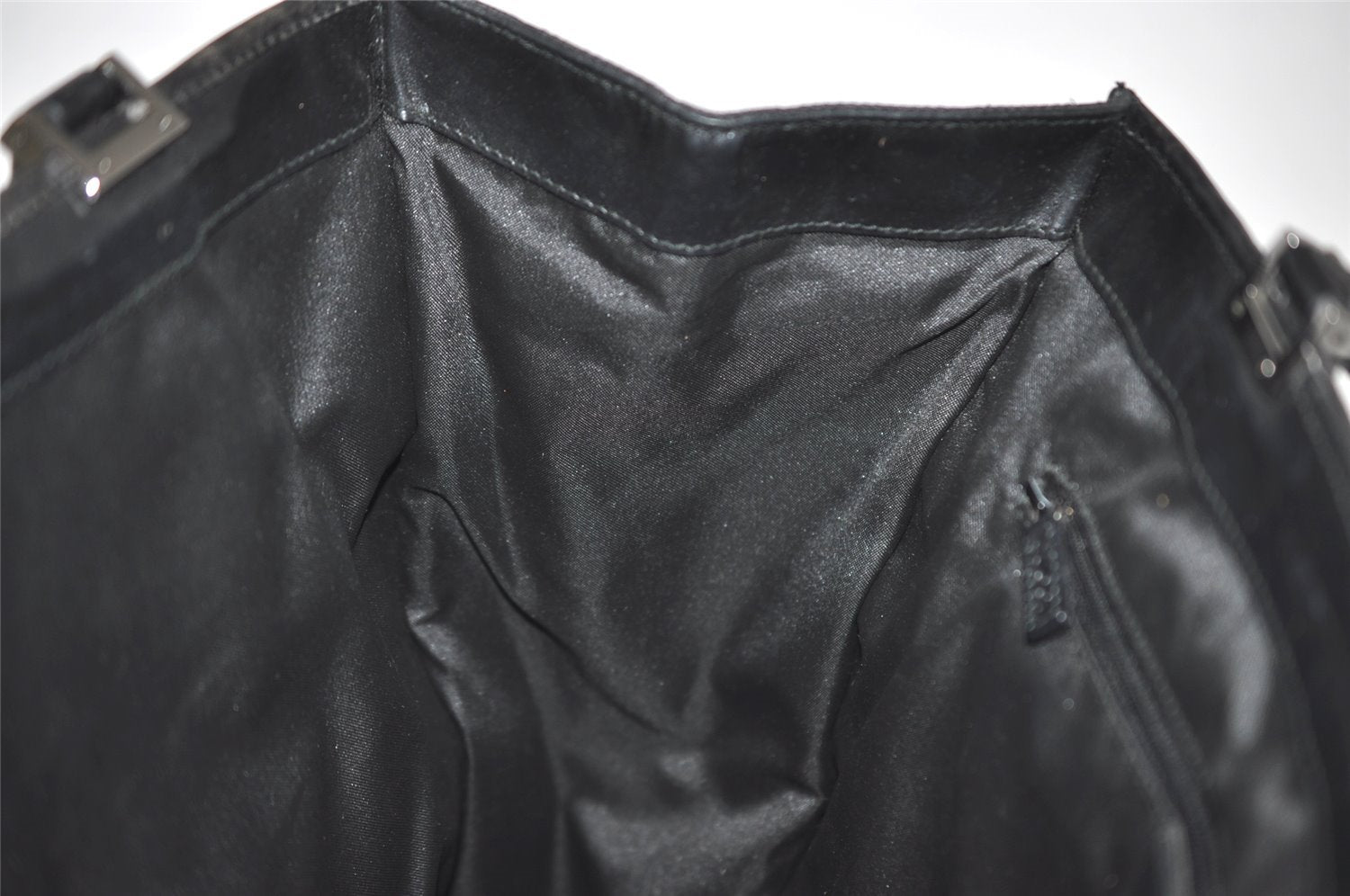 Authentic GUCCI Jackie Hand Tote Bag GG Canvas Leather 0021064 Black 3054J