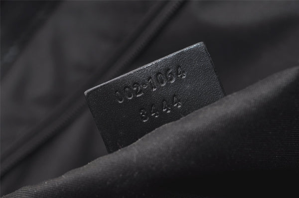 Authentic GUCCI Jackie Hand Tote Bag GG Canvas Leather 0021064 Black 3054J