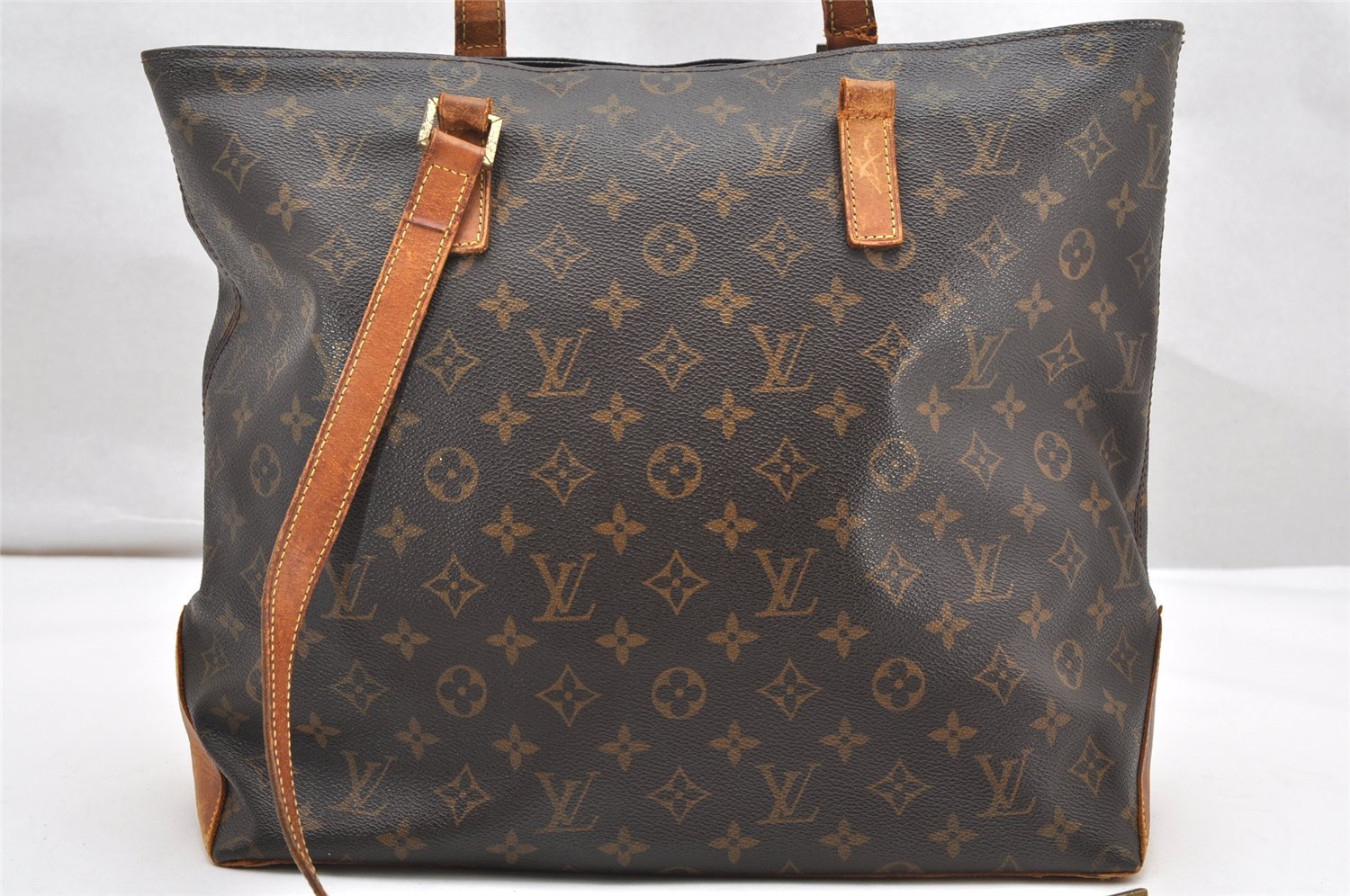 Authentic Louis Vuitton Monogram Cabas Mezzo Shoulder Tote Bag M51151 Junk 3054K
