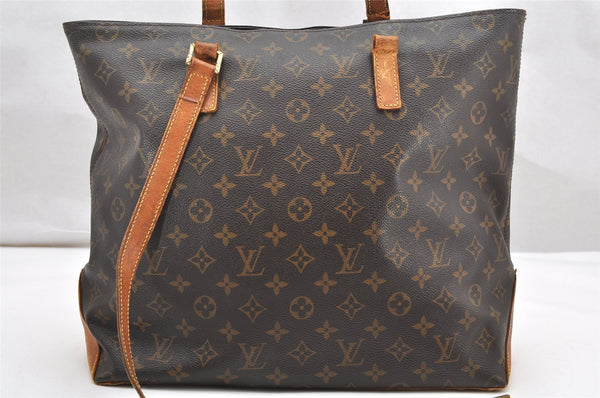 Authentic Louis Vuitton Monogram Cabas Mezzo Shoulder Tote Bag M51151 Junk 3054K
