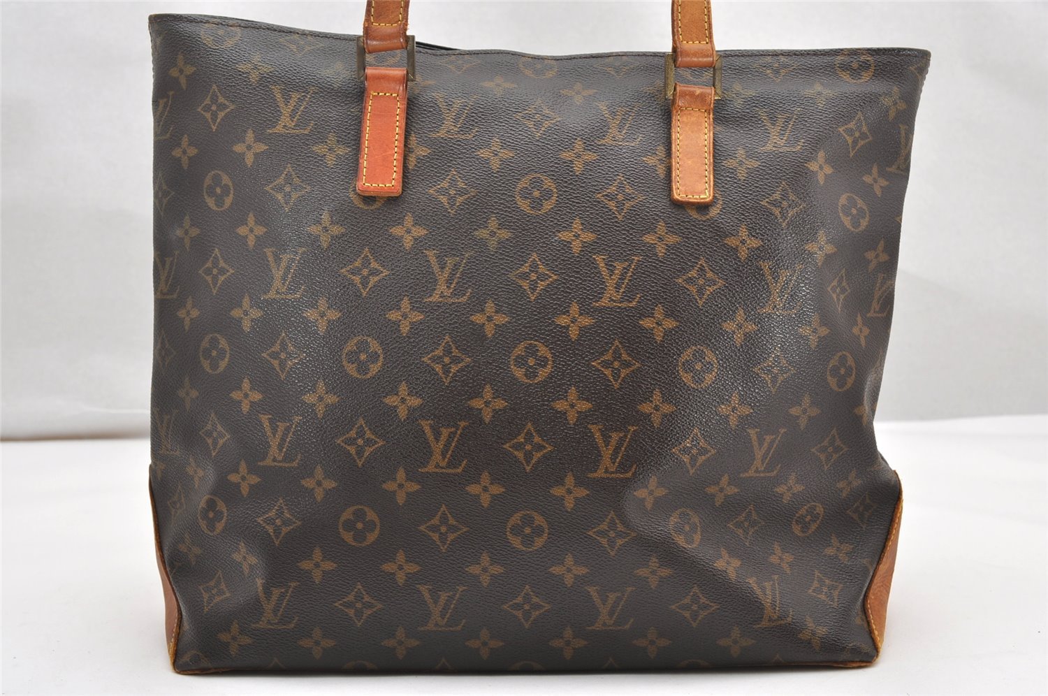 Authentic Louis Vuitton Monogram Cabas Mezzo Shoulder Tote Bag M51151 Junk 3054K