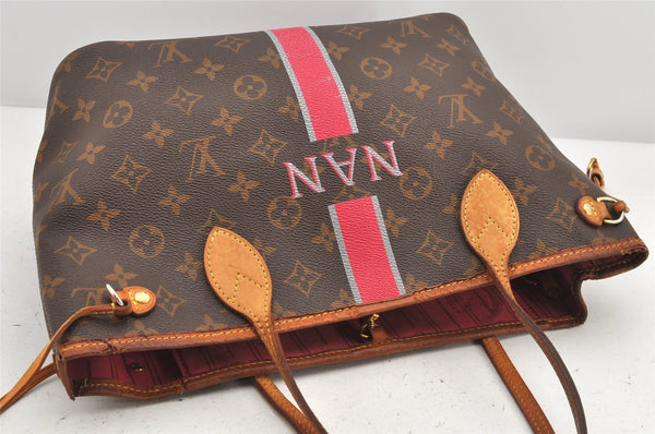 Authentic Louis Vuitton Mon Monogram Initial Neverfull PM Tote Bag LV 3055K