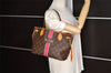 Authentic Louis Vuitton Mon Monogram Initial Neverfull PM Tote Bag LV 3055K