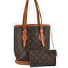 Authentic Louis Vuitton Monogram Bucket PM Shoulder Tote Bag M42238 LV 3056K