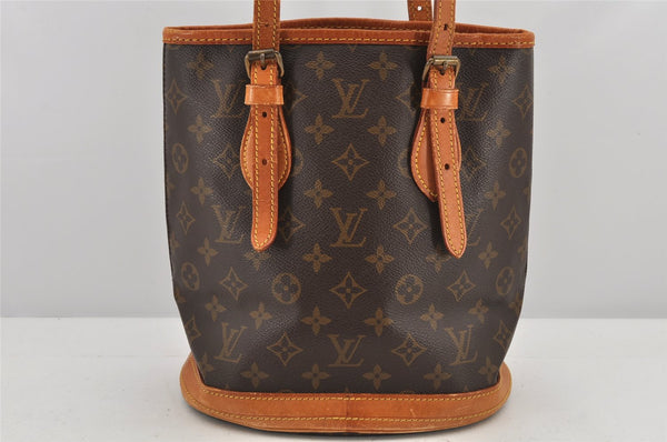 Authentic Louis Vuitton Monogram Bucket PM Shoulder Tote Bag M42238 LV 3056K