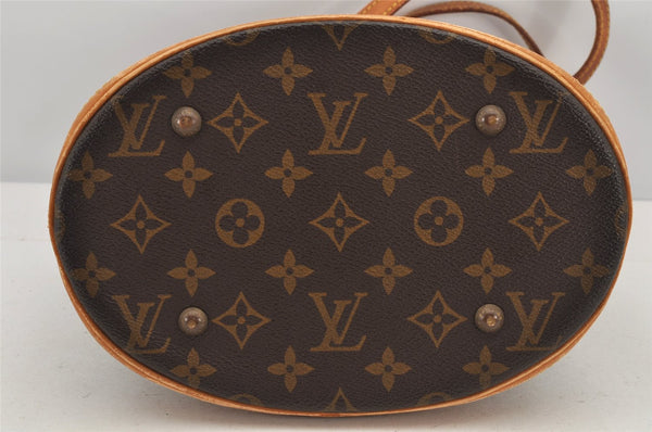 Authentic Louis Vuitton Monogram Bucket PM Shoulder Tote Bag M42238 LV 3056K